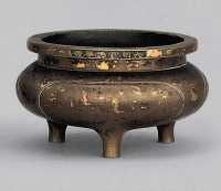 17世纪 洒金铜三足炉